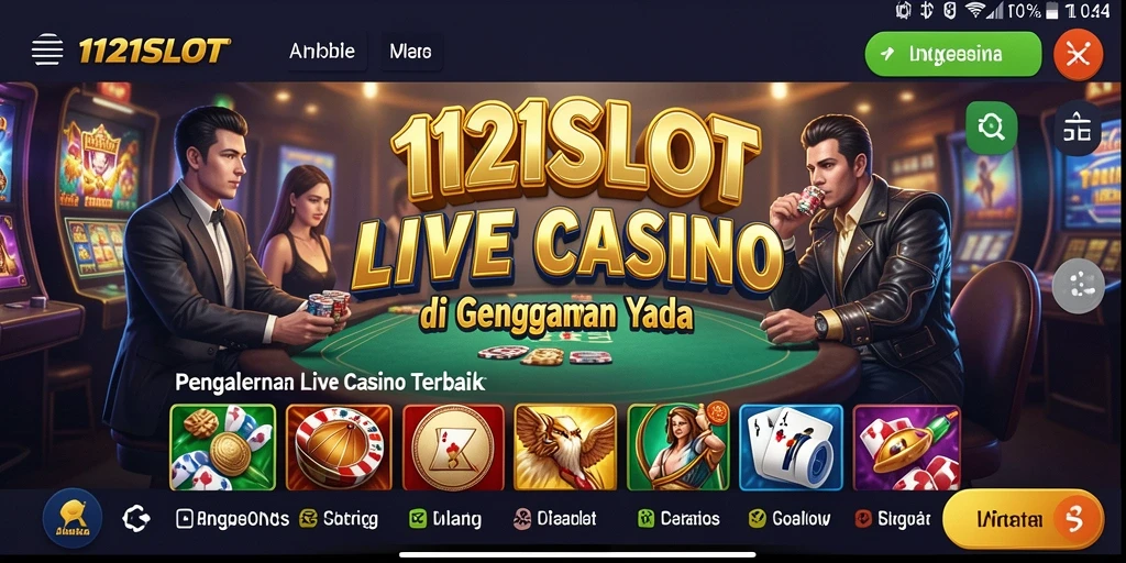 Tampilan gameplay Live Casino yang mendebarkan di 1121SLOT.