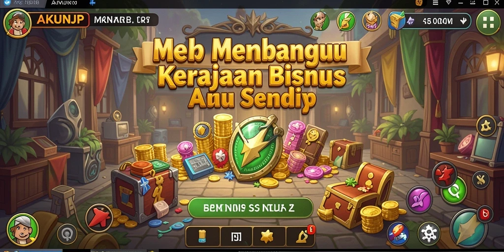 Screenshot gameplay AKUNJP menampilkan pengelolaan bisnis yang menarik.