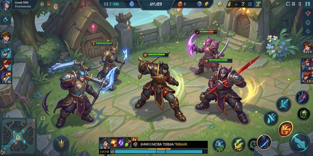 Screenshot gameplay AYU89 menampilkan aksi seru dalam pertempuran MOBA.