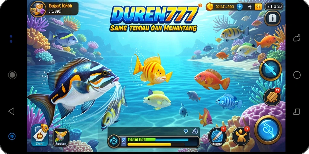 Tampilan menakjubkan gameplay DUREN777 saat berburu ikan.