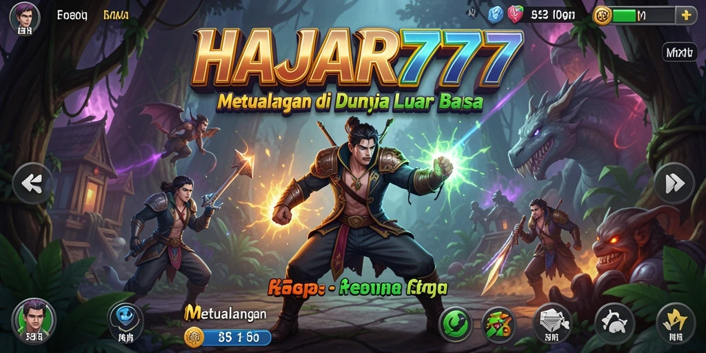 Tangkapan layar menunjukkan aksi mendebarkan dalam gameplay HAJAR777.