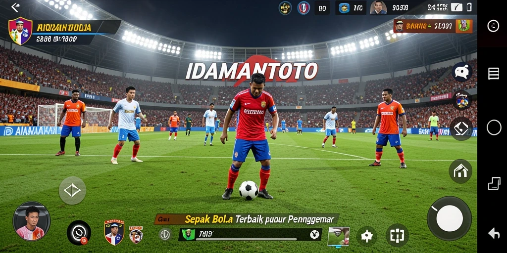 Tangkapan layar IDAMANTOTO menampilkan aksi seru di lapangan sepak bola.