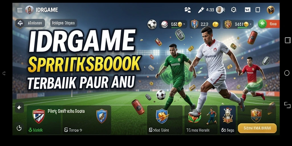 Tampilan antarmuka aplikasi IDRGAME saat taruhan olahraga.