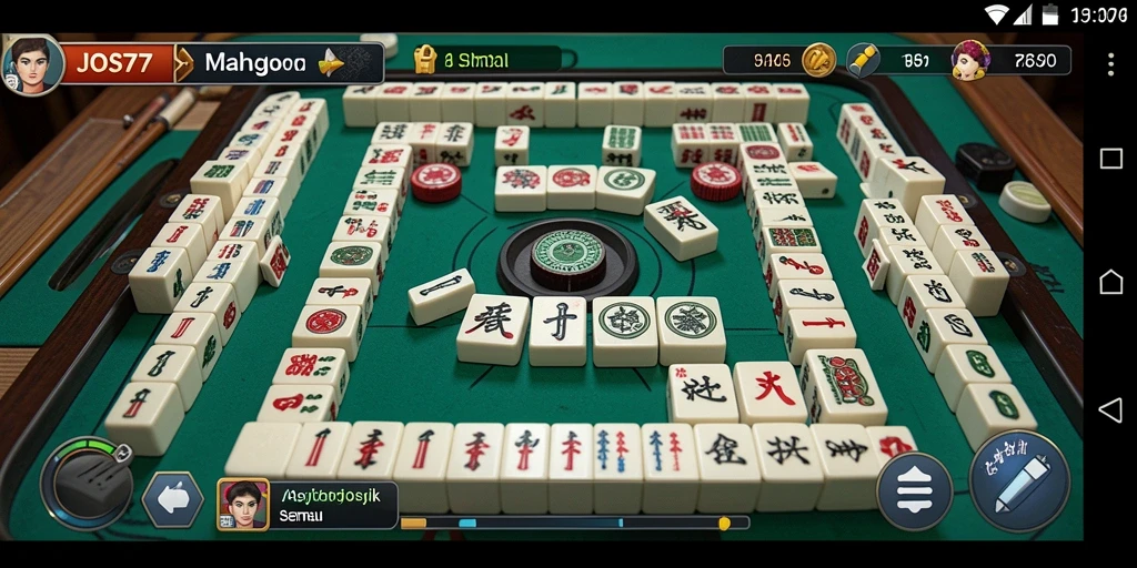 Tampilan gameplay menampilkan papan Mahjong yang menantang dan menarik.