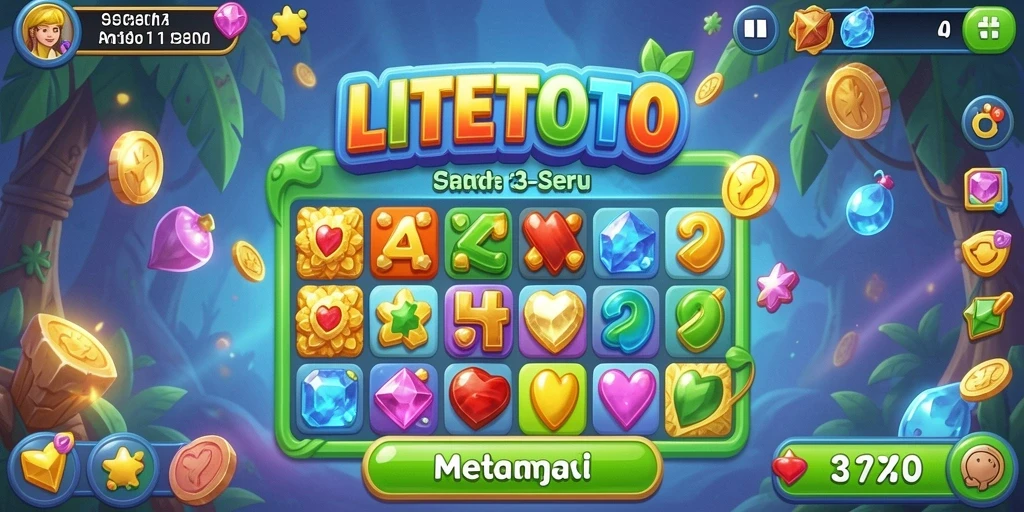 Gameplay seru LITETOTO dengan tantangan Match-3 yang menarik.