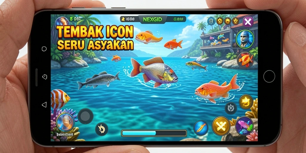 Menampilkan gameplay seru Tembak Ikan di NEXGID.