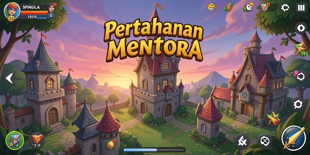 Tangkapan layar SPINGILA menampilkan gameplay seru dari Tower Defense.