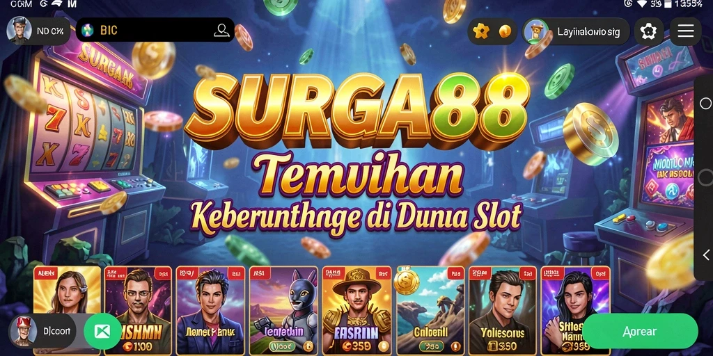 Tampilan gameplay menarik dari SURGA88 dengan berbagai tema slot.